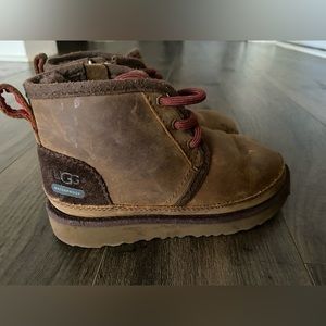 UGG Brown Kids Boots with Red Laces